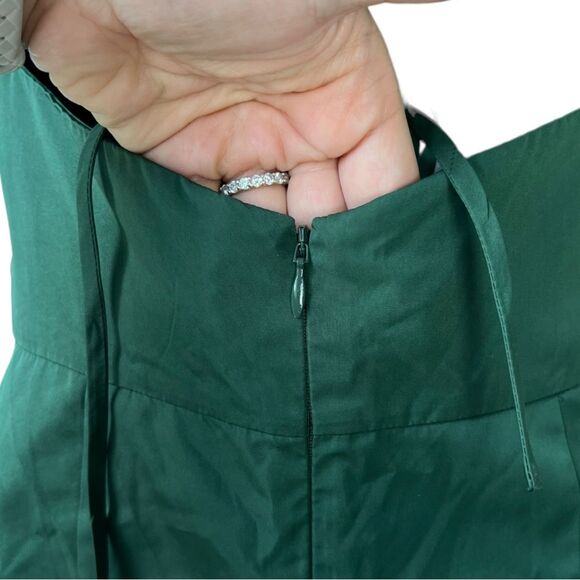 AMANDA UPRICHARD Laconia Ruched Mini Strappy Dress Cypress Green Size Medium - Picture 5 of 11